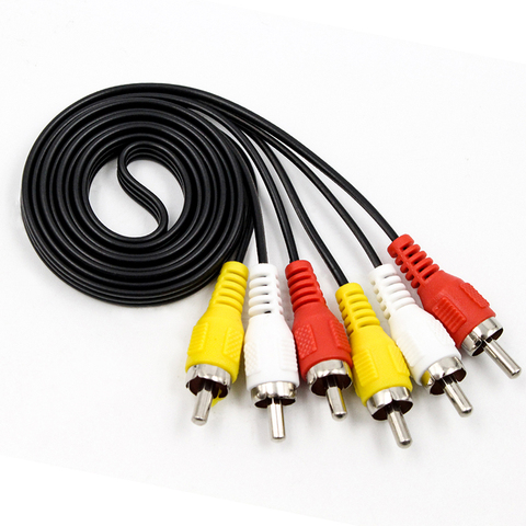 Cable de Audio y vídeo chapado en oro, 2 uds., 3 RCA, macho a macho, 1M, para vídeo Hi-Fi, DVD, reproductor de CD, Envío Gratis ► Foto 1/1