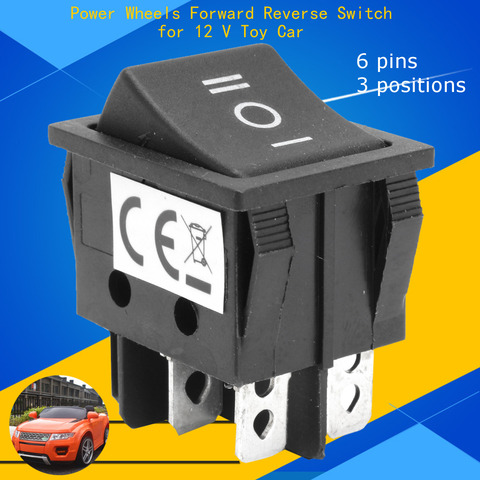 Interruptor de marcha atrás T105/55 de 6 pines y 3 posiciones para coche de juguete, rueda de alimentación de 12V ► Foto 1/6