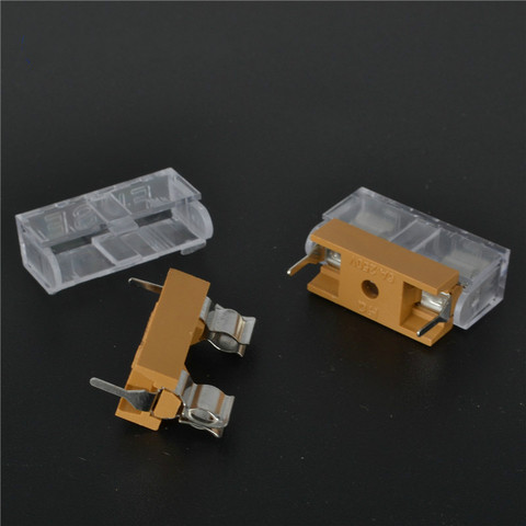 Portafusibles de vidrio con cubierta transparente, 5x20MM, 5x20MM, casquillo de tubo de seguridad, 5x20MM, 5x20MM, PCB, 10 Uds. ► Foto 1/3