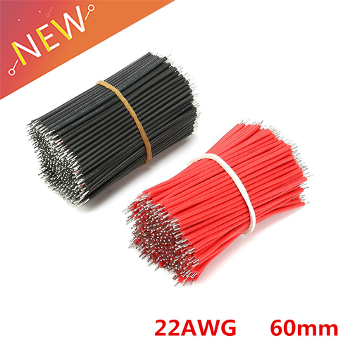 100 unids/set 22AWG Cable de puente de placa de pruebas cables Kit 6cm volar Cable de puente de cables conductores 2 colores PCB soldadura Cable ► Foto 1/4