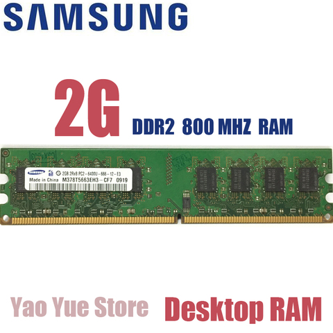 Samsung 1GB, 2GB, DDR2, memoria de escritorio PC2 667, 800 MHZ, módulo 667MHZ, 800 MHZ, 5300S, 6400S, 1G, 2G, ECC RAM ► Foto 1/6