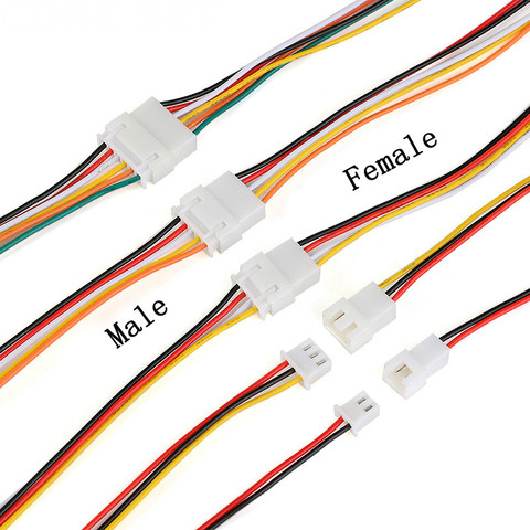 10 piezas conector de 2,54mm XH2.54 Cable conector DIY 2/3/4/5/6 Pin conector macho y hembra con Cables Longitud: 200mm ► Foto 1/6