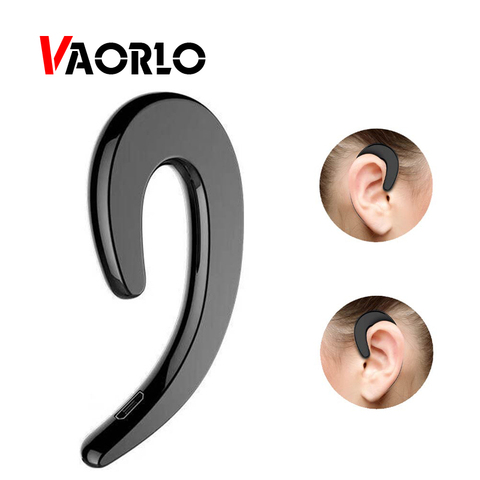VAORLO-auriculares inalámbricos para teléfono móvil, cascos deportivos con gancho para la oreja, Bluetooth, con micrófono (no conducción ósea) ► Foto 1/6