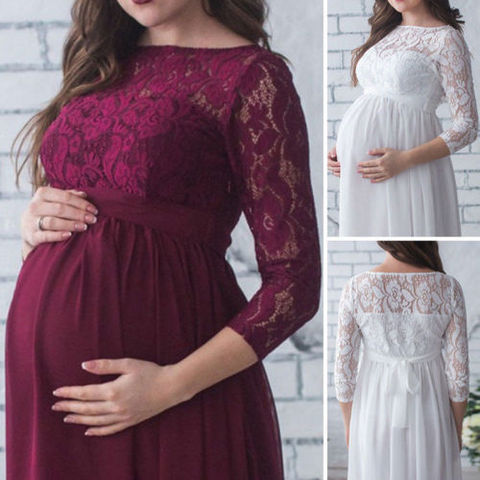 Vestido de madre embarazada, accesorios de fotografía de maternidad, ropa de embarazo, vestido de encaje para sesión fotográfica con embarazada ► Foto 1/6