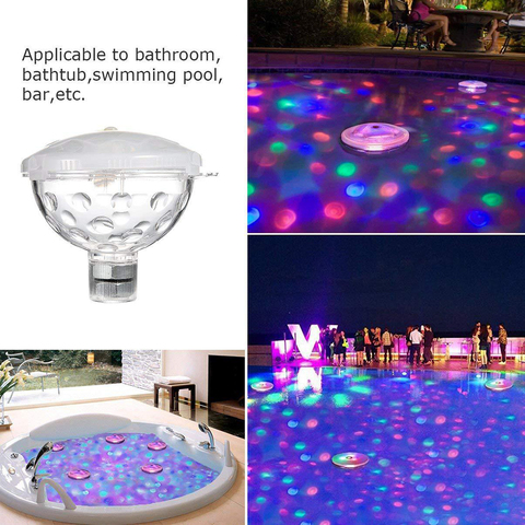 Luz subacuática flotante RGB sumergible LED Luz de discoteca espectáculo de brillo piscina bañera de hidromasaje lámpara para spa Luz de baño ► Foto 1/6