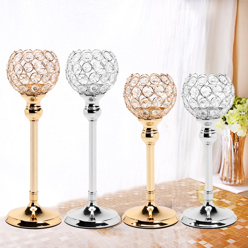 Portavelas de cristal KiWarm para mesa de eventos de boda candelita votiva, candelabro para decoración del banquete de boda en casa, regalo ► Foto 1/1