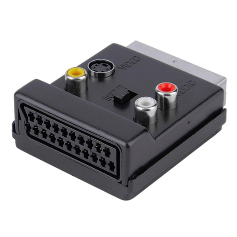Scart-Adaptador convertidor RGB macho a hembra, 3 RCA, Audio, AV, conector de TV, Envío Gratis ► Foto 1/5