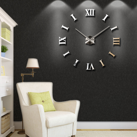 Reloj de pared grande para decoración del hogar, cronógrafo con espejo de 27/47 pulgadas, diseño moderno, 3D, bricolaje, grande, regalo único, novedad de 2022 ► Foto 1/6