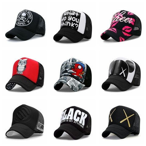 Venta al por mayor verano sombreros de Sun hombres Cool Hiphop Punk Rock gorra para camión de moda de las mujeres malla gorras de béisbol ► Foto 1/6