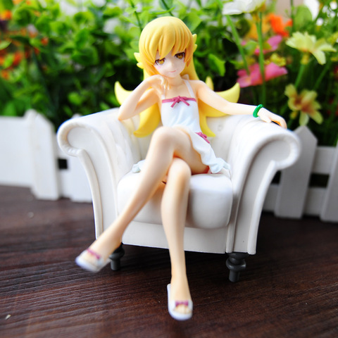 ¡Japón figura de acción anime Nisemonogatari Oshino Shinobu sofá Ver! Figura pintada a escala 1/8 modelo 13cm muñeca coleccionable regalo de Navidad ► Foto 1/6