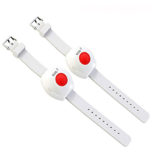 2 uds botón de pánico de RF 433mhz pulsera de SOS botón de emergencia para personas mayores reloj alarma gente vieja GSM sistema de alarma de seguridad para el hogar ► Foto 1/5