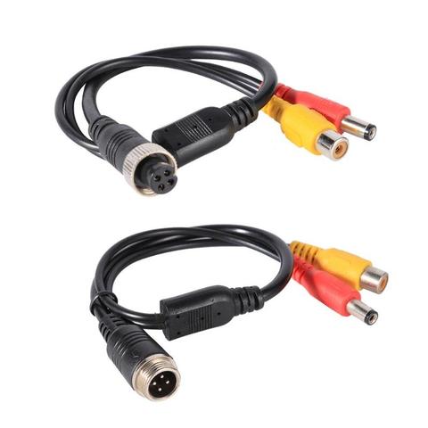 Adaptador de Cable de extensión macho para cámara de seguridad CCTV, cabeza de aviación M12 de 4 pines a RCA hembra DC, DVR ► Foto 1/6