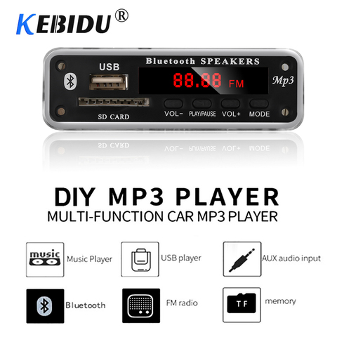 Kebidu-Módulo de placa decodificadora de reproductor MP3 inalámbrico, Bluetooth, compatible con USB, TF, Radio FM, AUX, 5V, 12V, WMA, Audio MP3 para teléfono y coche ► Foto 1/6