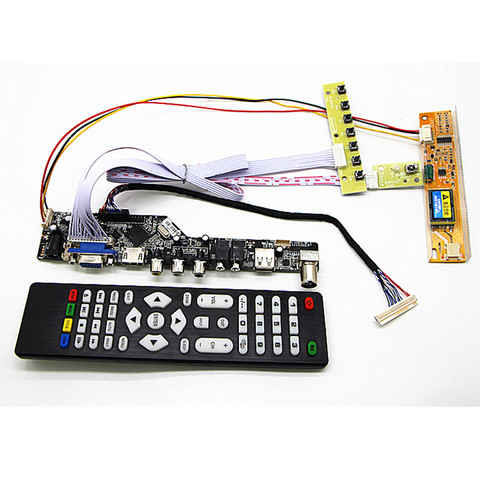 TV + HDMI + VGA + AV + USB + AUDIO TV LCD Placa de controlador 15,4 