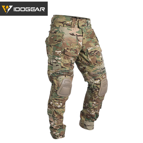 IDOGEAR G3 pantalones de combate con rodilleras Airsoft pantalones tácticos MultiCam CP gen3 camuflaje de caza ► Foto 1/6