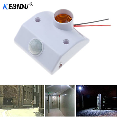Kebidu-Sensor infrarrojo automático de cuerpo humano, Base E27, Detector de movimiento PIR, soporte de pared para lámpara, enchufe de CA 110V 220V ► Foto 1/6