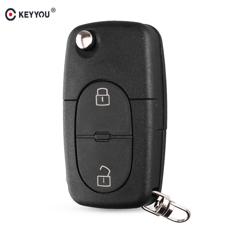 KEYYOU-funda de 2 botones para llave remota, carcasa plegable para Audi A2, A3, A4, A6, modelos antiguos CR1620/CR1616 ► Foto 1/6