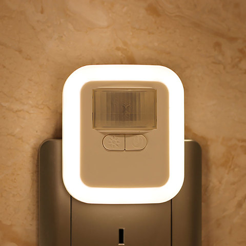 Luz LED de pared con Sensor de movimiento enchufable, lámpara de noche con brillo 30s/60s/90s/120s, tiempo de iluminación ajustable para sala de estar ► Foto 1/5