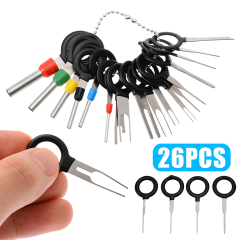 26 unids/set coche automotriz Terminal de eliminación eléctrica pinza de presión para cables kit Extractor de clavijas herramientas manuales de reparación ► Foto 1/6