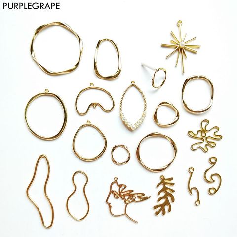 PURPLEGRAPE-colgante de aleación Irregular geométricos minimalistas, accesorios para pendientes hechos A mano, collar, joyería, paquete de 6 o 4 ► Foto 1/6