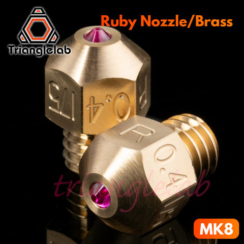 Trianglelab de alta temperatura MK8 ruby boquilla 1,75 MM Compatible con materiales especiales PETG ABS PEI vistazo NYLON etc. ruby boquilla ► Foto 1/4