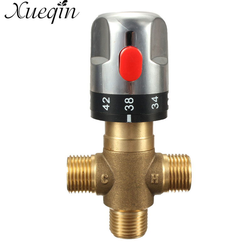 Xueqin 1 Pza termostato de tubo de latón grifo Válvula de mezcla termostática baño Agua Control de temperatura cartuchos para grifo ► Foto 1/6