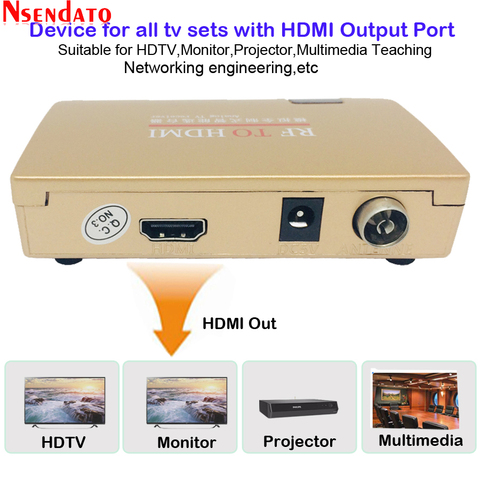 RF a HDMI todos los adaptador estándar HDMI a señal de radiofrecuencia RF a HDMI transmisor señal TV analógica receptor adaptador para TV ► Foto 1/6