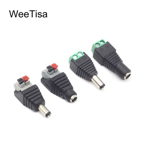 Famale-conector adaptador de enchufe de corriente continua macho, 5,5mm x 2,1mm, 5050, 2835, 5060, cinta de LED de único Color, Conector de prensa para cámaras CCTV ► Foto 1/6