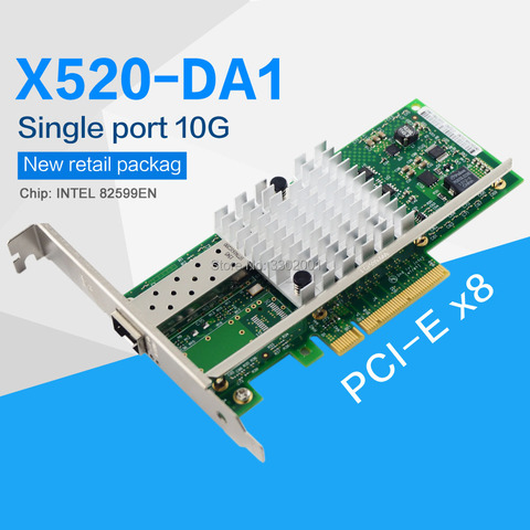 FANMI-X520-DA1 10GBase PCI Express x8 82599 EN Chip, adaptador de red Ethernet de un solo puerto E10G41BTDA,SFP no incluido ► Foto 1/4