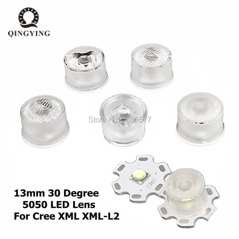 100 Uds 13mm lentes LED CREE 30 grado óptico lentes PMMA titular SMD 5050 XML XML2 XML-L2 Plano colimador Reflector ► Foto 1/1