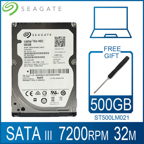 Disco duro para ordenador portátil Seagate de 500 GB, 7200 RPM, 2,5 pulgadas, disco duro interno HD de 500 GB, SATA III, 6 Gb/s, 32 M, caché, 7mm para ordenador portátil PS4 ► Foto 1/6