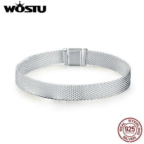 WOSTU de calidad superior de plata esterlina 925 estilo metropolitano pulseras 17 19 cm amistad pulseras para las mujeres joyería de lujo de CQX001 ► Foto 1/6