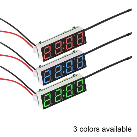 Onever-Reloj de temperatura LED, termómetro, voltímetro, LED, reloj con pantalla Digital, temporizador Digital, luz verde, azul y roja ► Foto 1/6