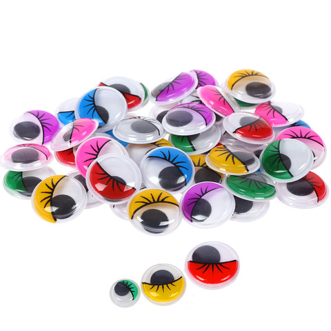 50 Uds Color activo los ojos con adhesivo creativo hecho a mano suministros para manualidades DIY pestañas ojo pegatinas arcilla accesorios KQ003 ► Foto 1/6