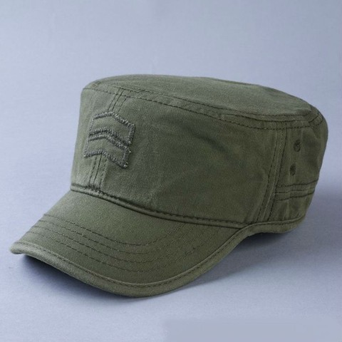 Sombrero del ejército del algodón para hombre, gorra plana con cabeza grande, informal, de talla grande, 56-63cm ► Foto 1/6