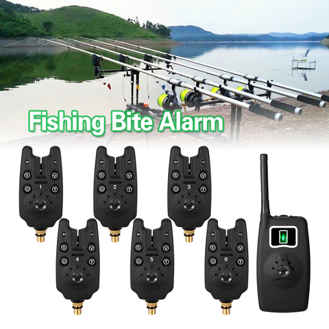 Alarma de pesca inalámbrica LED alarma de pesca electrónica alarma de mordida receptor de pantalla Digital alarma de mordida de pesca carpa campana de pesca ► Foto 1/6