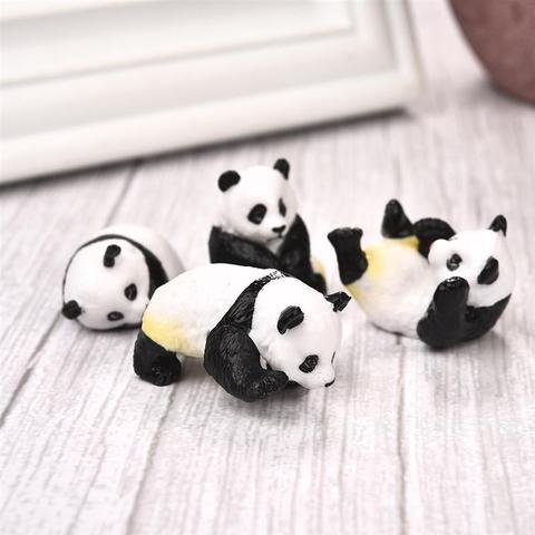 4 unids/set Panda Moss Micro Terrario de paisaje figurita decorativa resina divertido bebés Panda adorno Hada en miniatura de jardín ► Foto 1/5