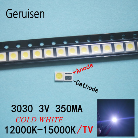 LED de retroiluminación 1W 100 3V, blanco frío, 80-90LM, aplicación de TV nueva, 3030 Uds. ► Foto 1/2