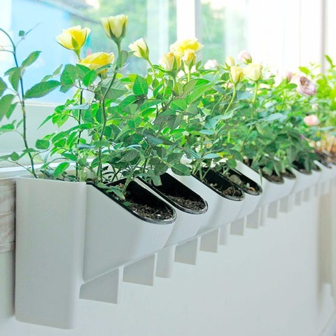 Maceta para flor colgante de pared, macetas apilables para jardín, maceta Vertical de pared para plantas carnosas, bonsái verde, decoración para el hogar ► Foto 1/6