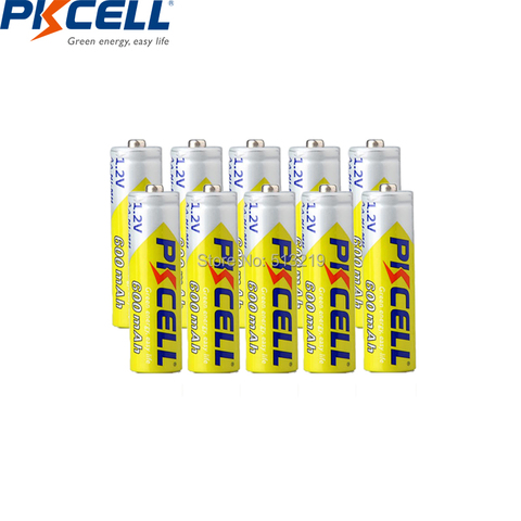 10 piezas PKCELL aa batería 600 MAH 1,2 V 2A baterías recargables Ni-MH aa batteria recarga para linterna Juguetes ► Foto 1/6