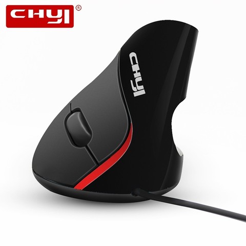CHYI-ratón Vertical ergonómico con cable 1600 DPI, dispositivo para videojuegos Vertical saludable, 1600 DPI, USB, ratones ópticos de ordenador, portátil, PC ► Foto 1/5