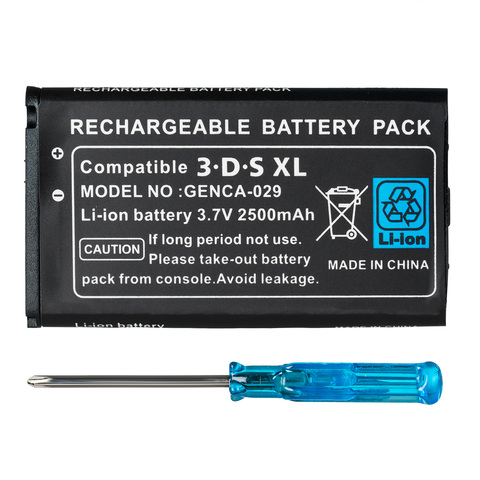 OSTENT 2500mAh 3,7 V batería recargable de iones de litio + paquete de herramientas para Nintendo 3DS LL/XL ► Foto 1/2