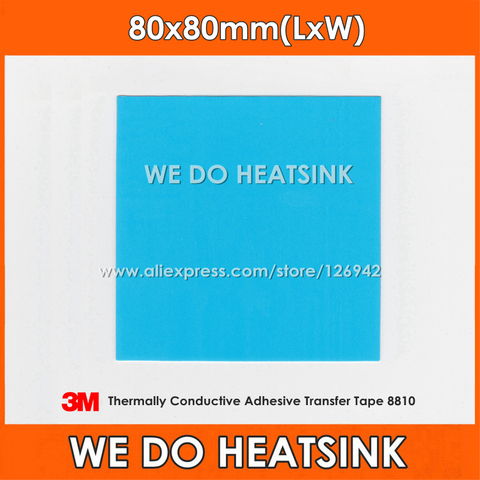 Almohadilla térmica para disipador de calor, Adhesivo acrílico de doble cara, cinta térmica LED, 3M, 8810, 80x80mm, 2 uds. ► Foto 1/6
