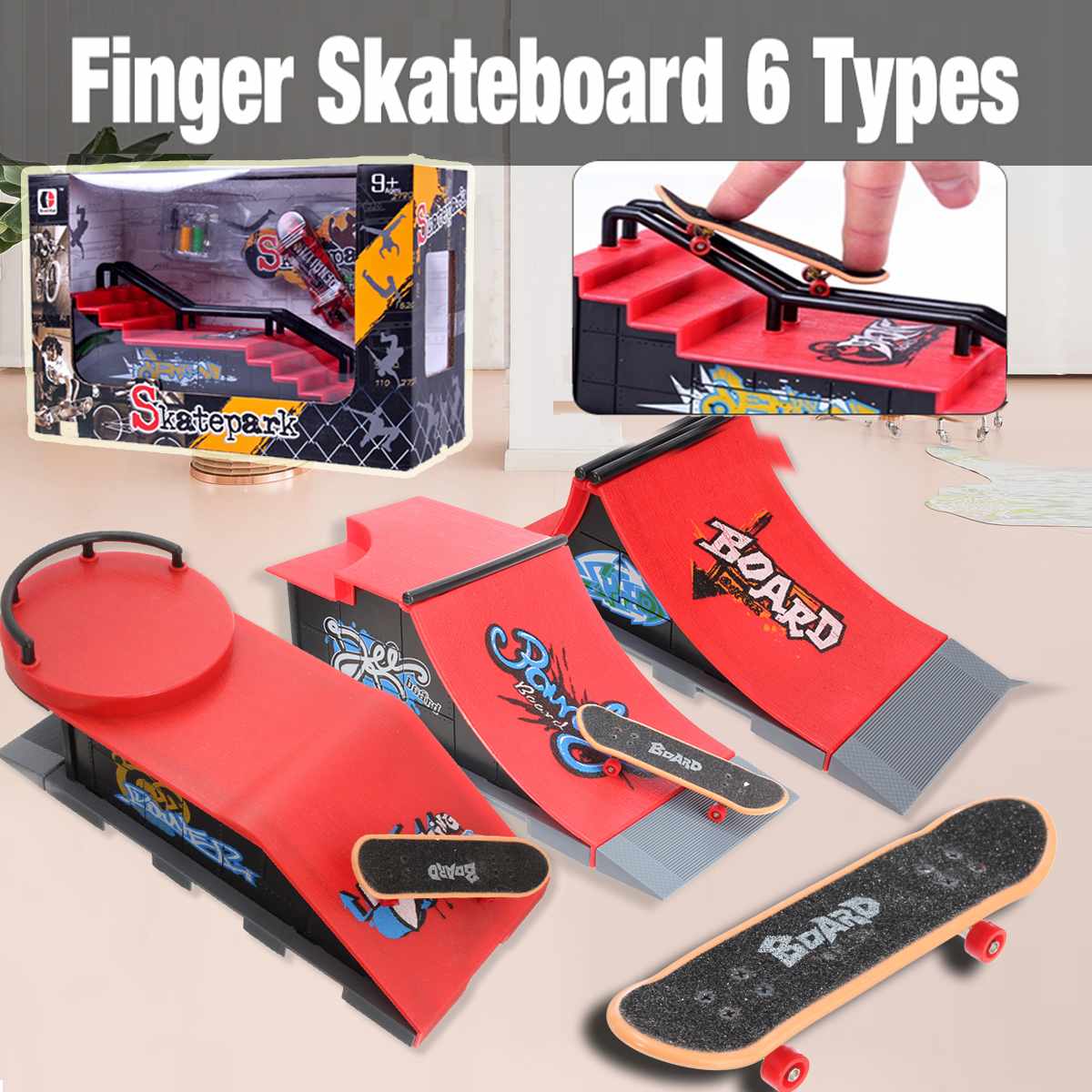 Finger Skateboard Par K Rampa Juguetes Mini Diapasón Riel 