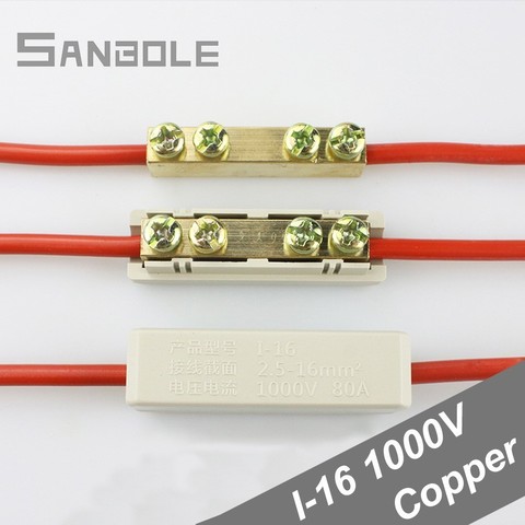 Conector de cable de aluminio y cobre, 10 terminales cuadrados de conexión transicional de alta potencia 80A/1000V (10 Uds.) ► Foto 1/4