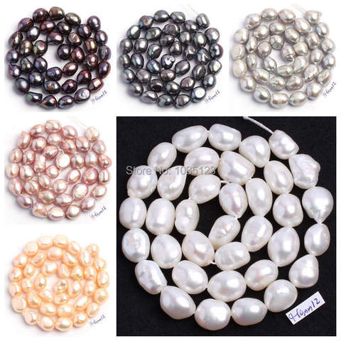 Cuentas irregulares de perlas de agua dulce multicolor, 6 colores naturales, 9-10mm, hilo de cuentas sueltas de 14 