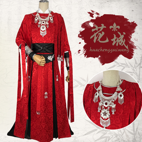 Tian guan ci fu, disfraz de Cosplay largo negro del rey fantasma, Hua cheng, con capa, conjunto completo ► Foto 1/6
