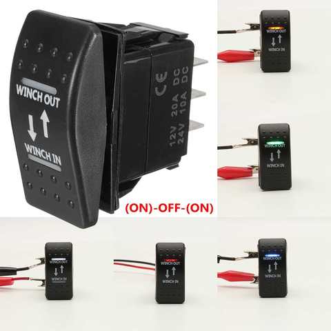 Cabrestante de 12V, 20a, con interruptor basculante, interruptor momentáneo LED de 7 pines ► Foto 1/6