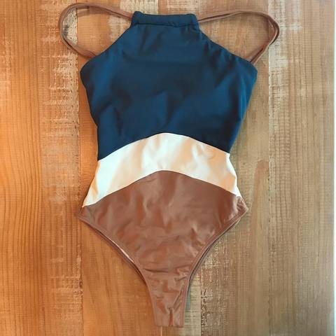 Bañador de una pieza para mujer, traje de baño de cuello alto, Monokini, 2022 ► Foto 1/5