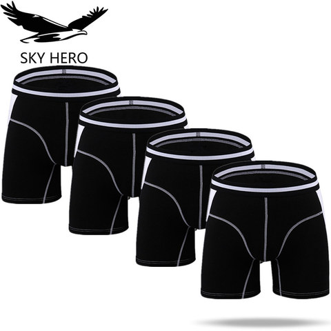 4 unids/lote SKY HERO marca hombres ropa interior sexi Boxers hombres Boxer Shorts Hommes cómodo Hombre Calzoncillos hombres ► Foto 1/6